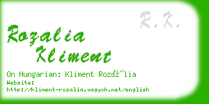 rozalia kliment business card